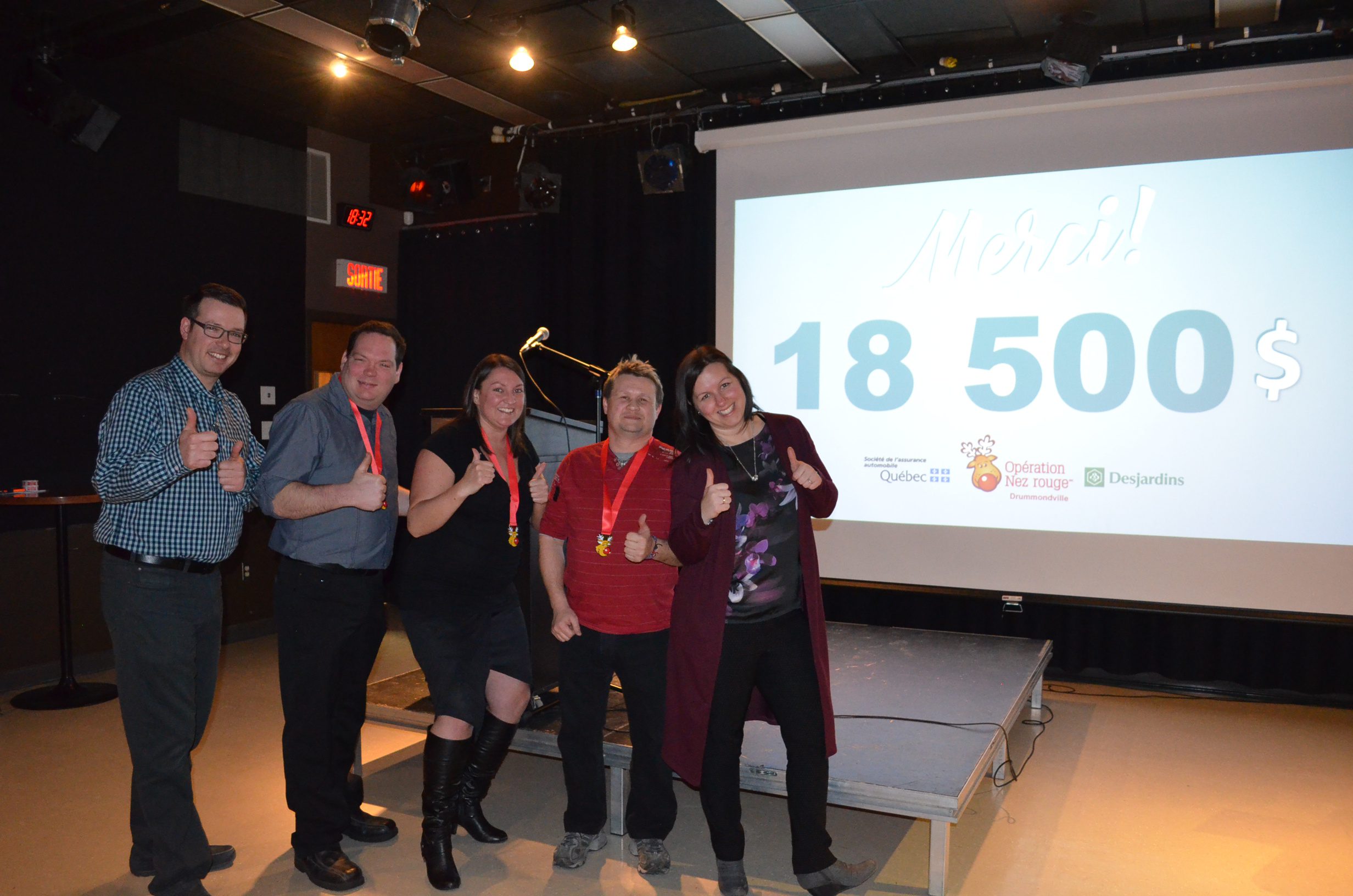 Contribution record d’Opération Nez rouge Drummondville à la Fondation du Cégep de Drummondville