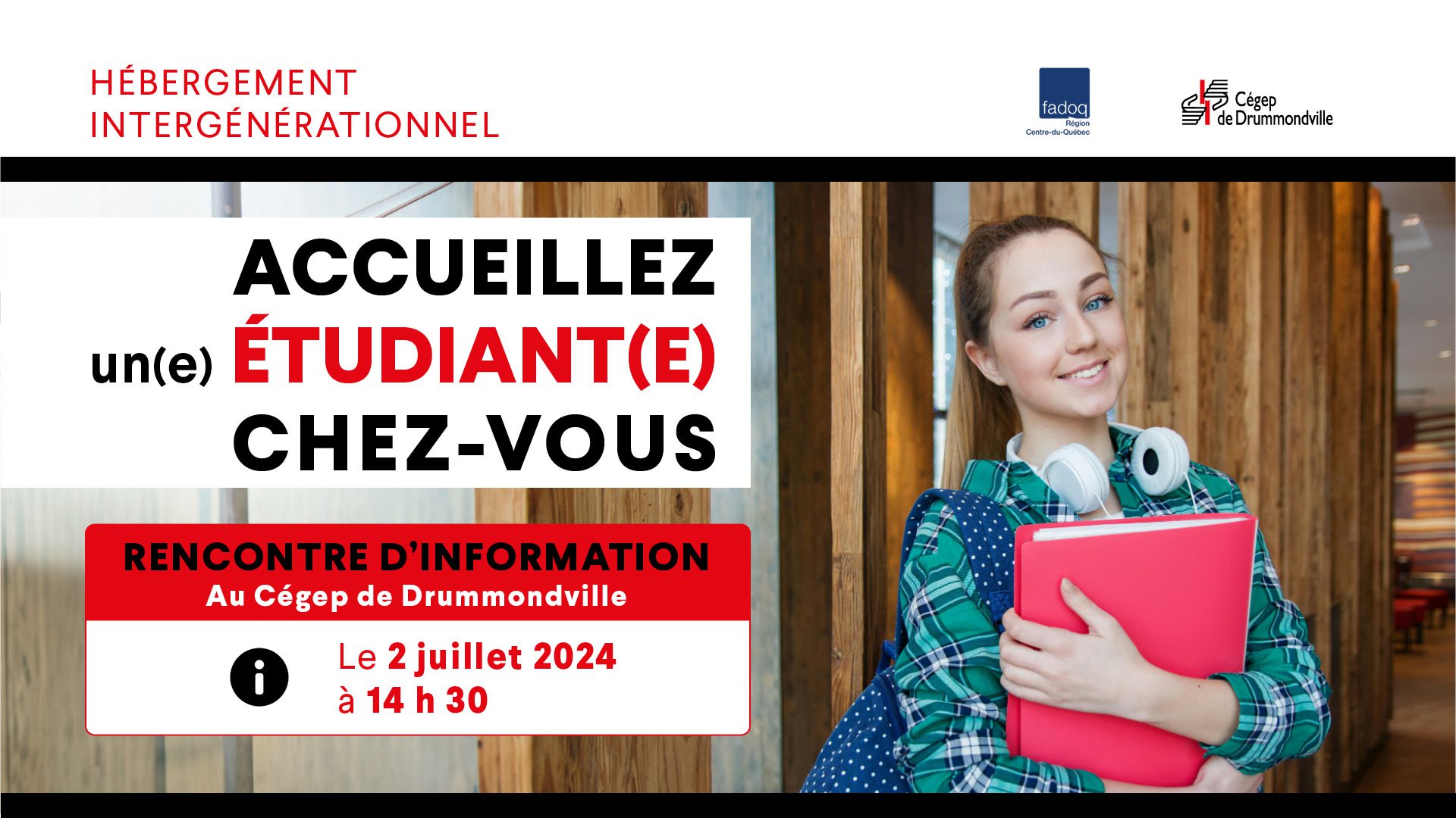 Hébergement intergénérationnel : le Cégep de Drummondville lance un projet de cohabitation