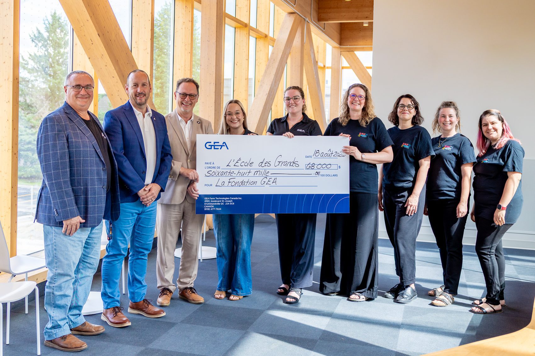 Un don de 68 000 $ pour soutenir la mission de l’École des Grands du Cégep Drummond